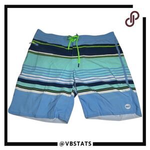 Vineyard Vines Men's‎ Size 40W Blue/Navy/Teal Striped Hybrid Shorts